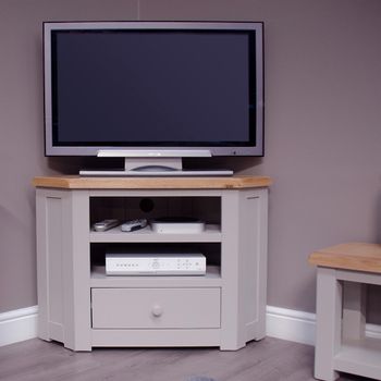 Diamond Painted 1 Drawer Corner TV Unit