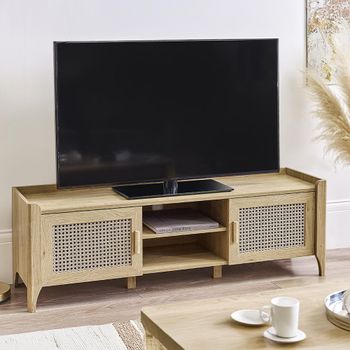 Sydney Faux Rattan 2 Door TV Unit