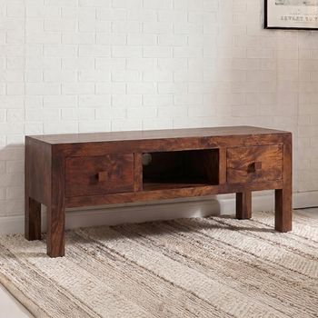 Dakota Dark Mango Wood 145cm TV Unit