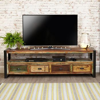 Urban Chic Reclaimed Wood 4 Drawer TV Cabinet