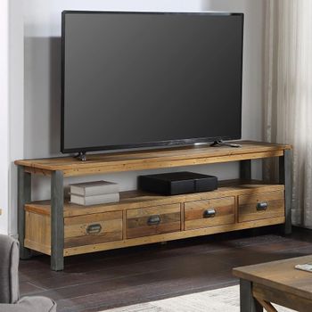 Urban Elegance Reclaimed Wood Widescreen 4 Drawer Large TV Cabinet