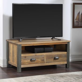 Urban Elegance Reclaimed Wood Widescreen 2 Drawer TV Cabinet