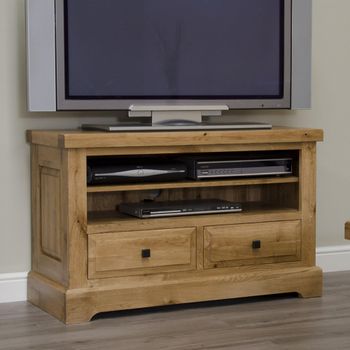 Deluxe Oak 2 Drawer TV Unit