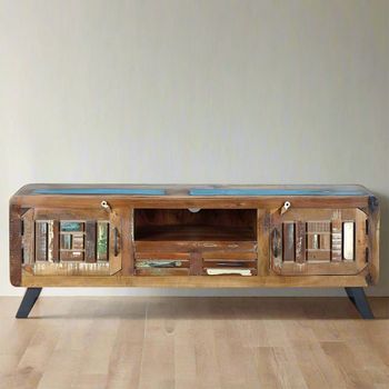 Zangird Recycled Wood 2 Door TV Unit
