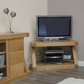 Z Designer Oak Corner TV Unit