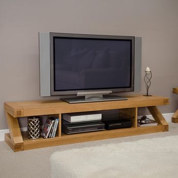 Z Designer Oak Plasma Large TV Unit