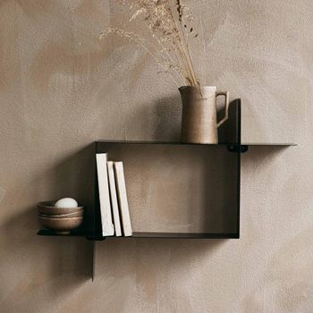 Moca Black Painted Metal Wall Shelf