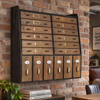Storage Unit Apothecary Wall Multi Drawer Wooden