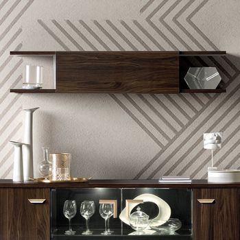 Volare Italian Walnut Large Wall Shelf