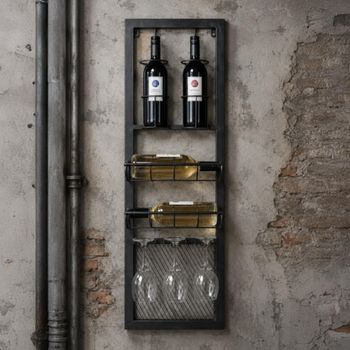 Black Metal Tall Wine Unit