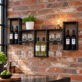 Black Metal Wine Cabinet