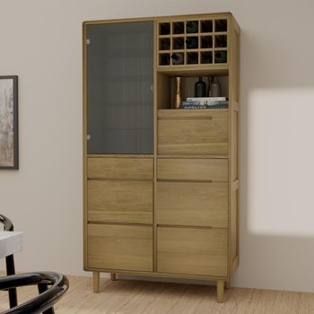 Scandic Oak Drinks 3 Door 3 Drawer Cabinet