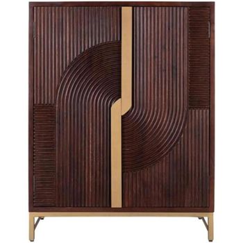 Flora Mango Wood 2 Door Dark Bar Cabinet