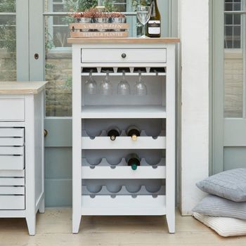 Signature Grey Painted 1 Drawer Wine Rack