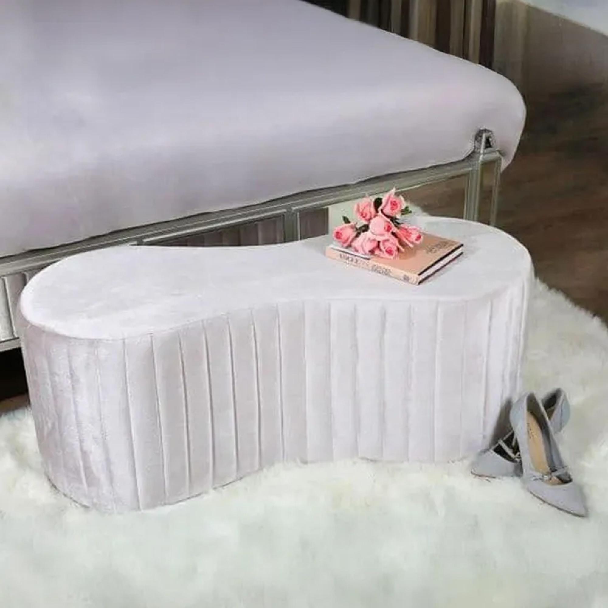 Clearance - Rosa Tufted Bench - Soft Pink - D575
