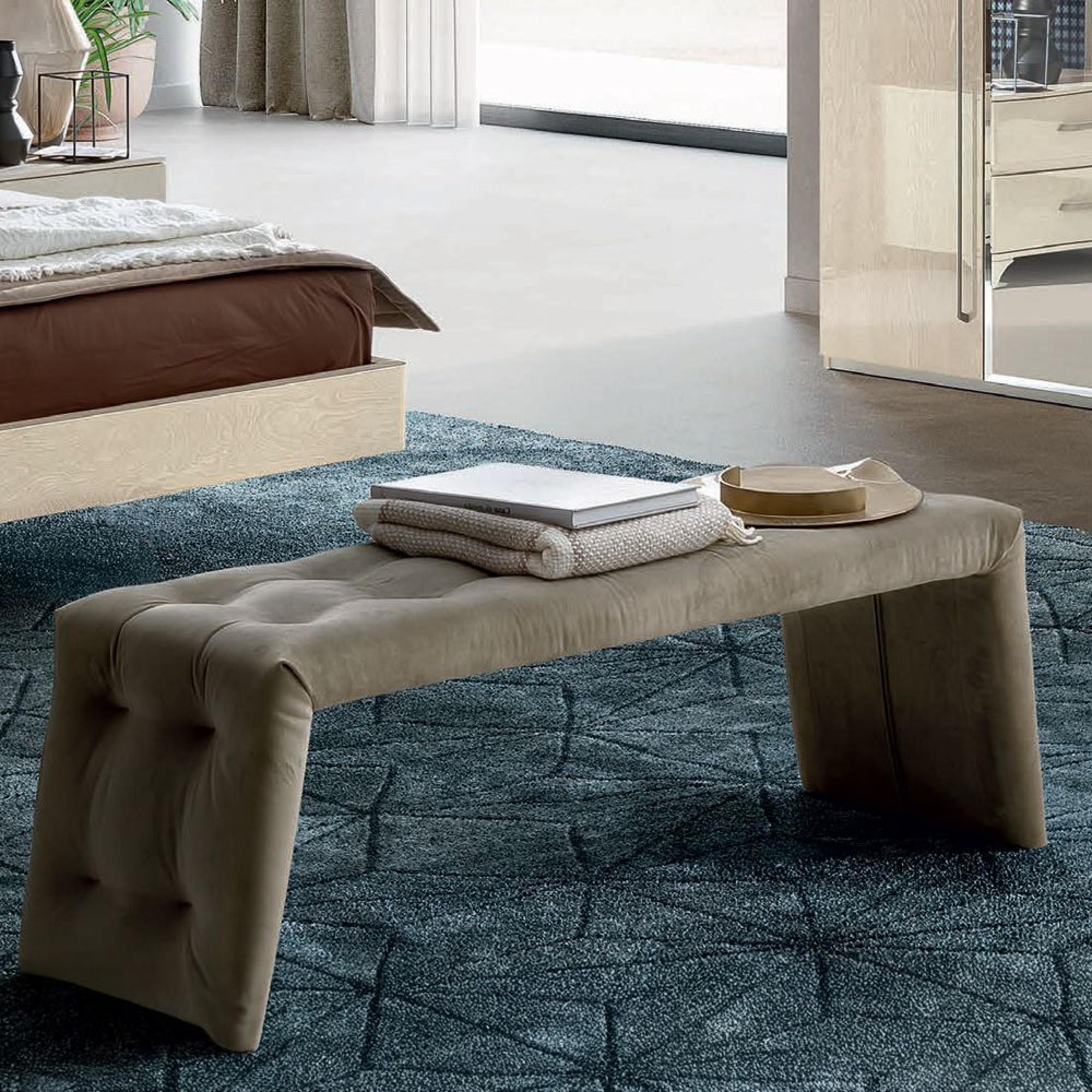 Maia Italian Bedroom Bench - Grey - Fabric