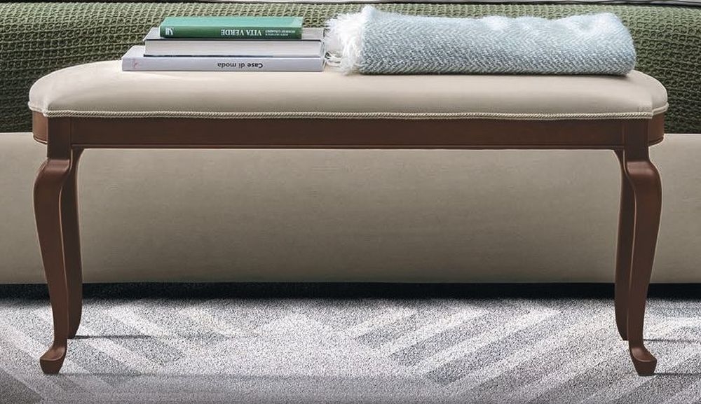Verdi Bench - Padded - Walnut - French Style
