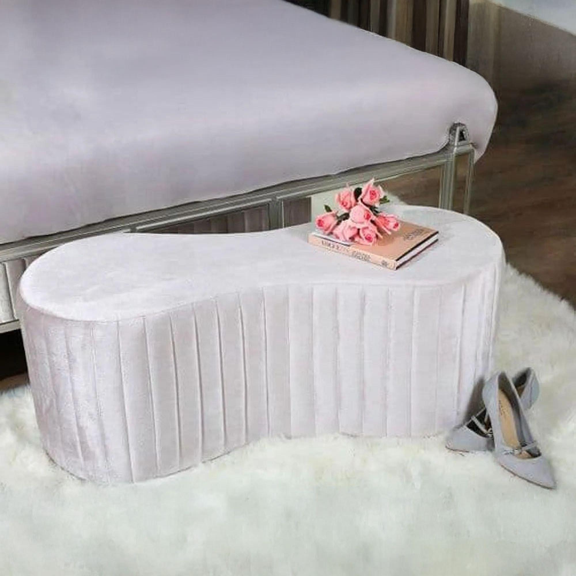 Clearance - Rosa Tufted Bench - Soft Pink - A116