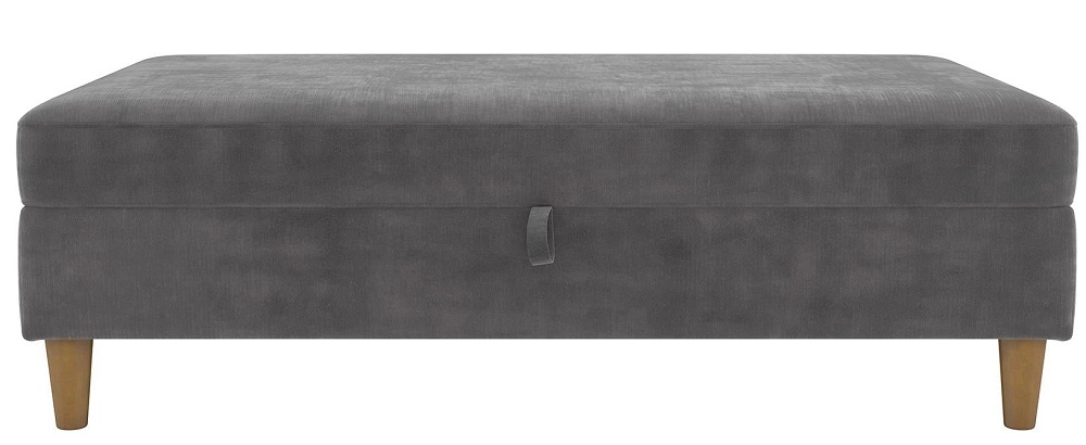 Hartford Chenille Grey Fabric Storage Ottoman Bench - 2196459UK
