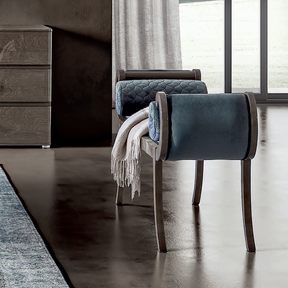 Maia Bench - Curve Roll - Silver Birch