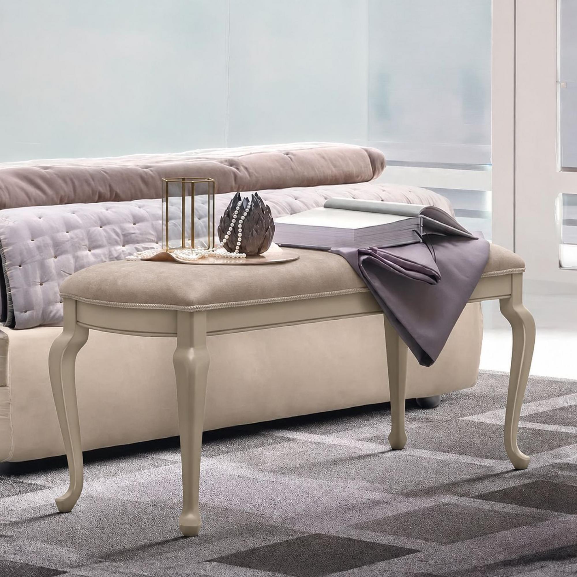 Verdi Italian Bench - Padded - Ivory - French Style