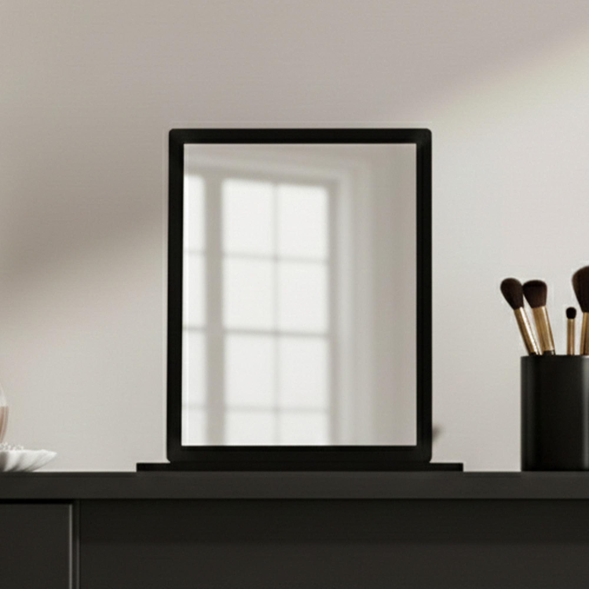 Knightsbridge Small Dressing Mirror - Black Gloss
