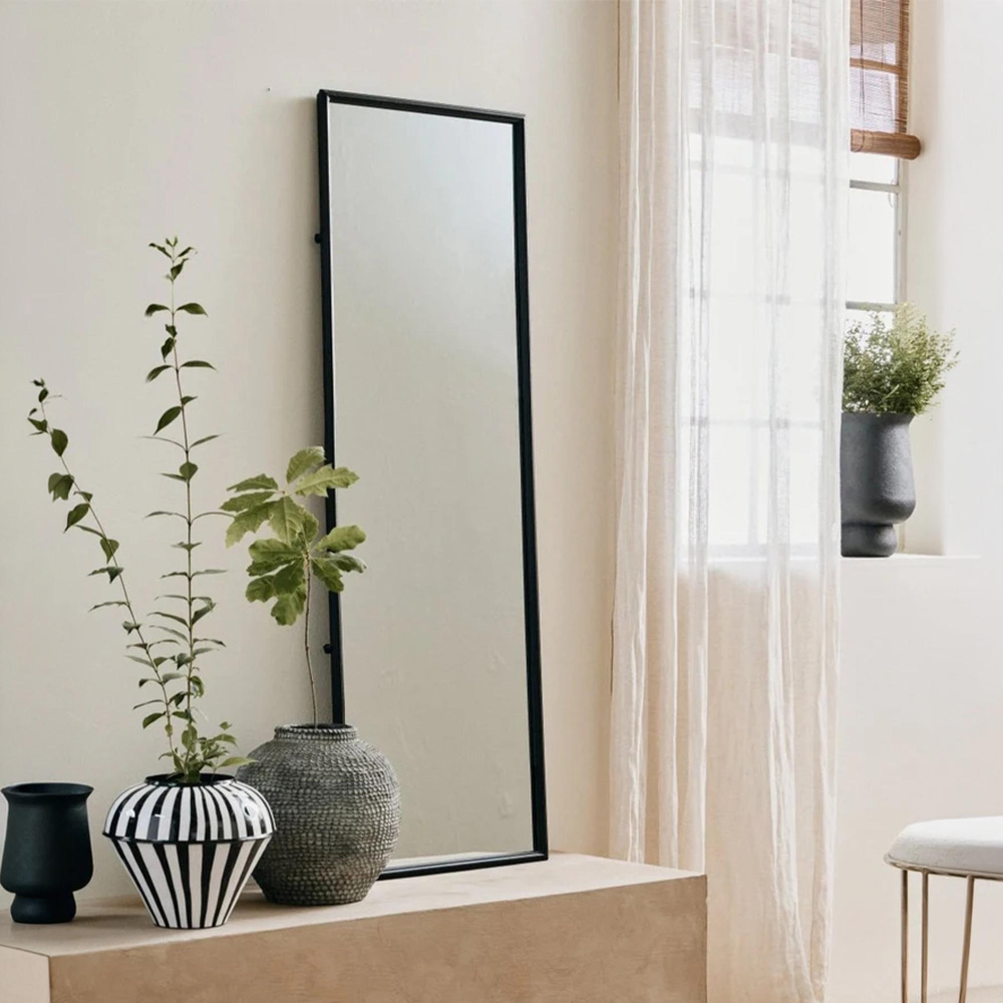 Downtown Standing Mirror - Black - Metal - 51cm x 150cm