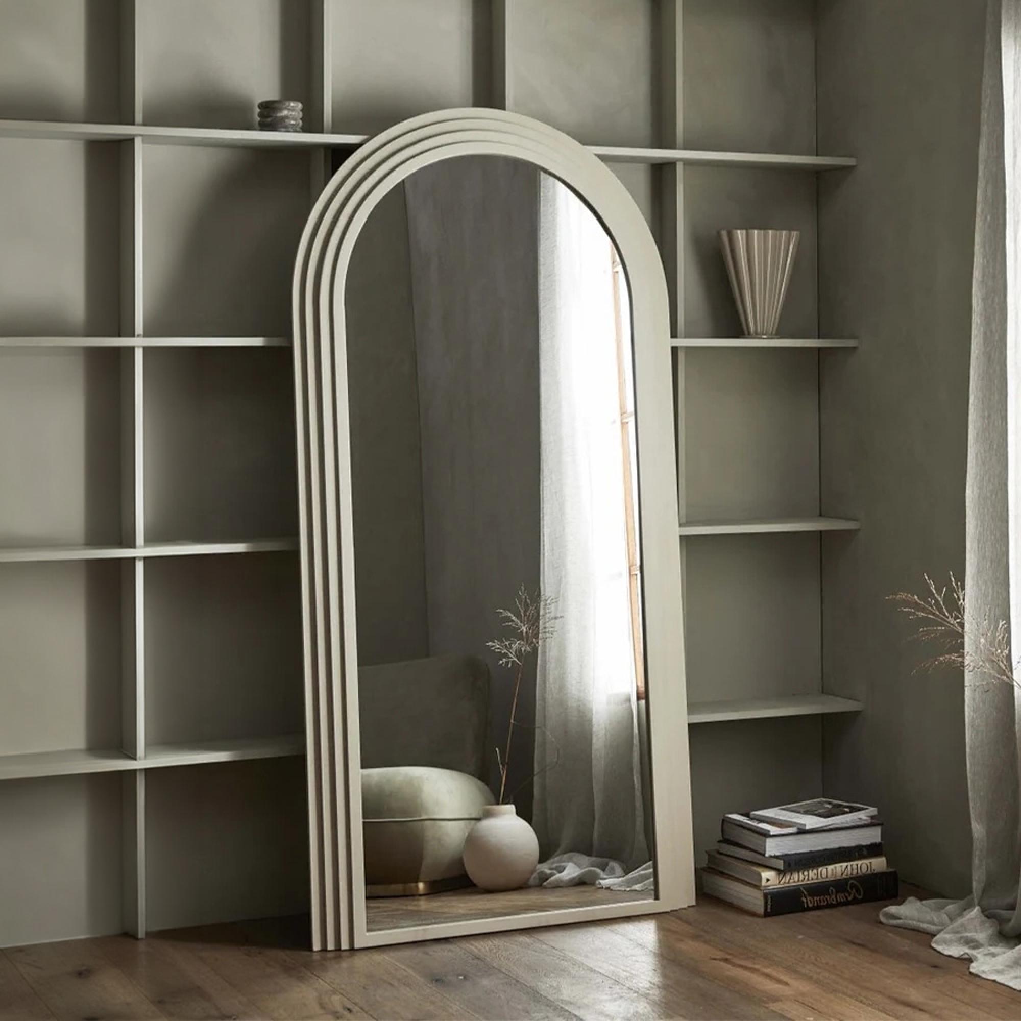 Falco Standing Mirror - Beige - Metal - 100cm x 203cm