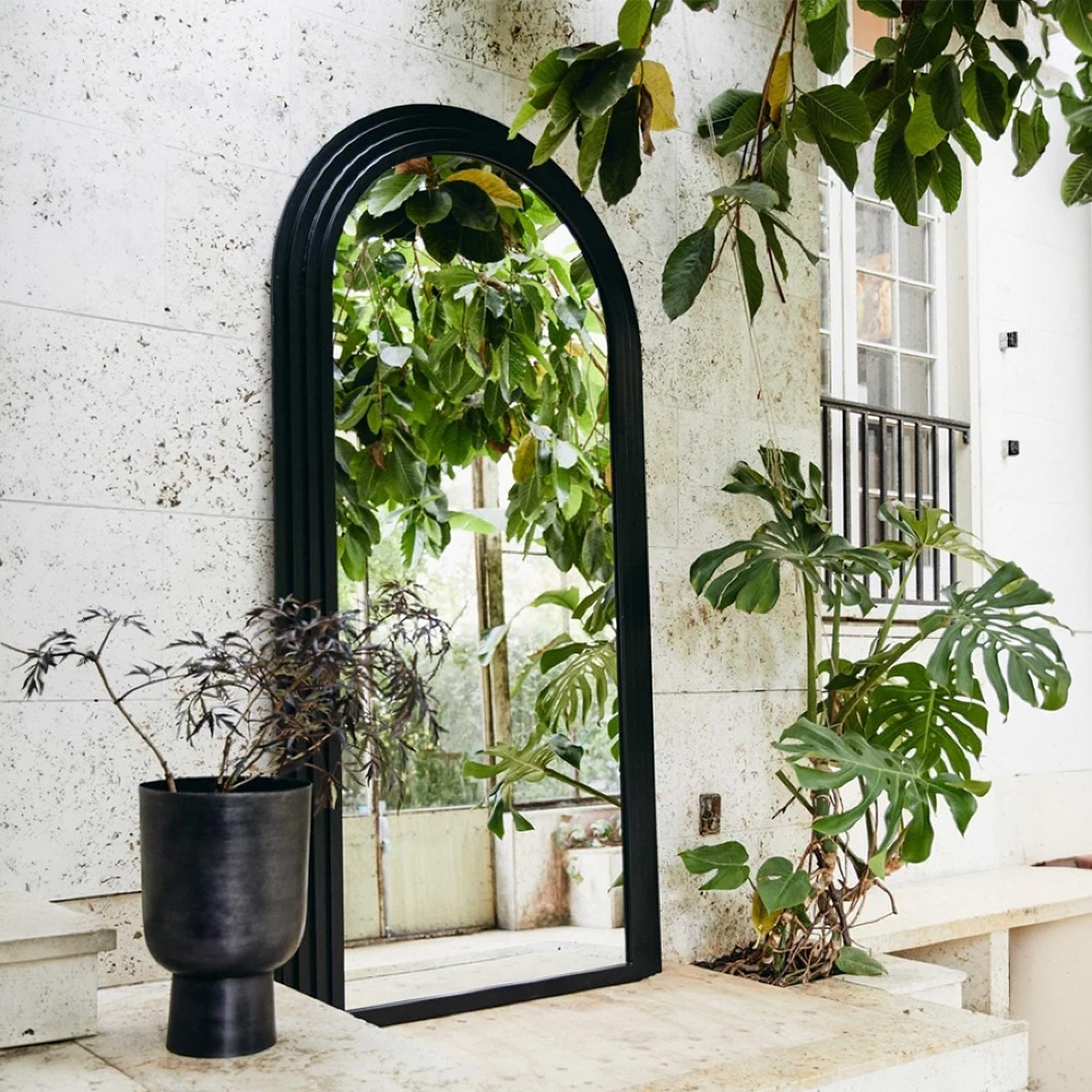 Falco Standing Mirror - Black - Metal - 100cm x 203cm