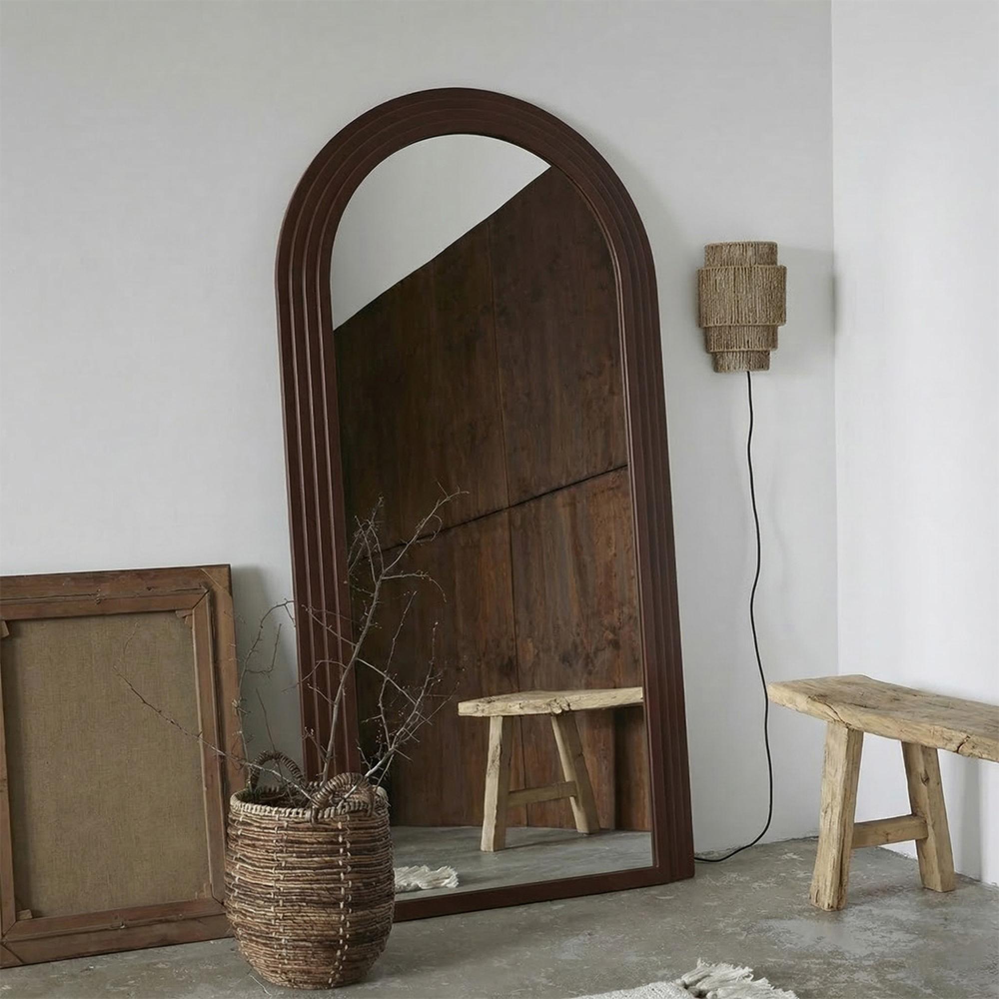Falco Standing Mirror - Dark Brown - Metal - 100cm x 203cm