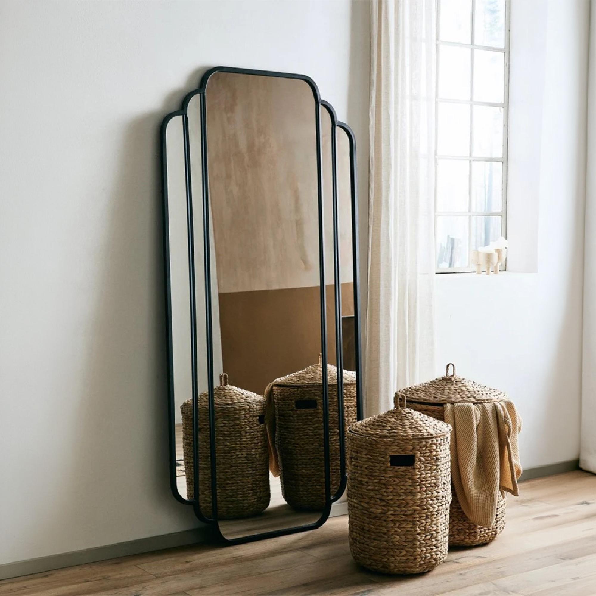 Skylark Wall Mirror - Black - Metal - 100cm x 200cm