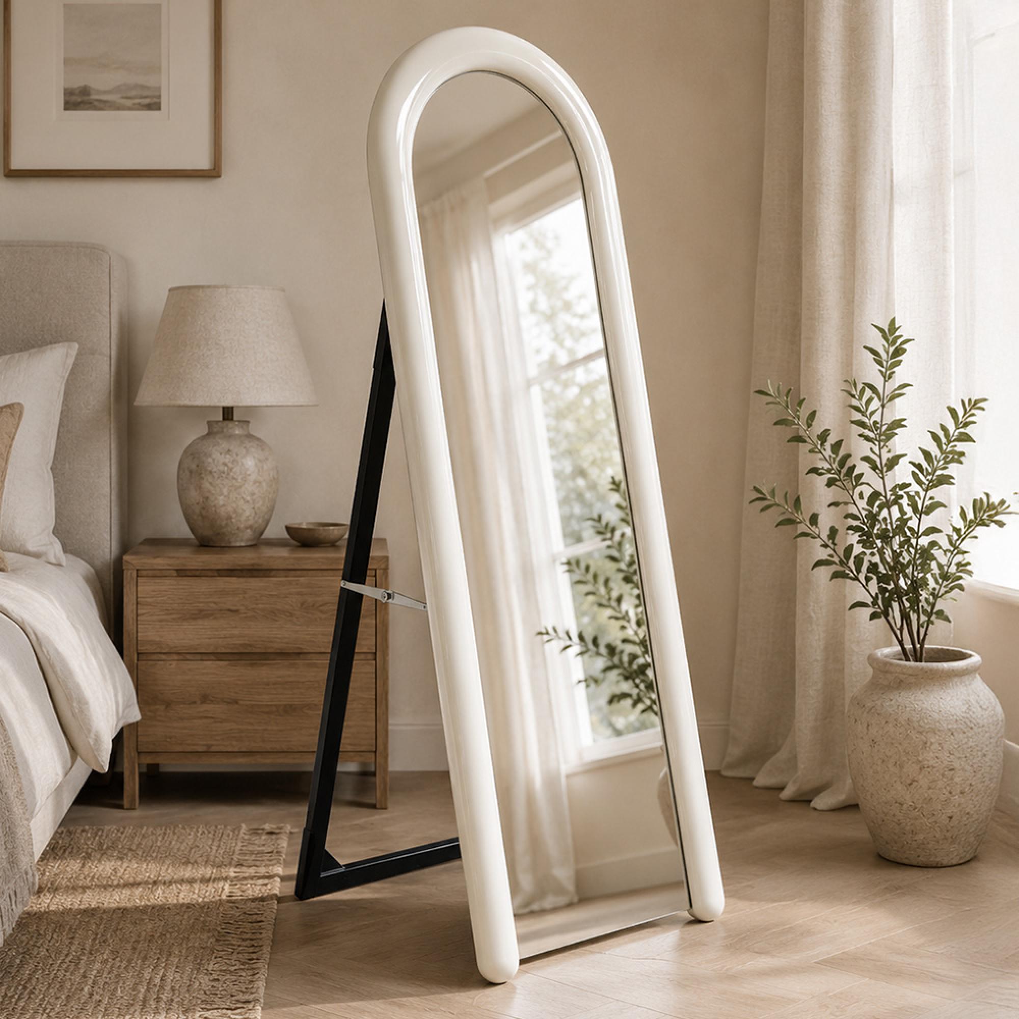 Langston Cheval Mirror - Arch - Coconut Milk - 60cm x 160cm