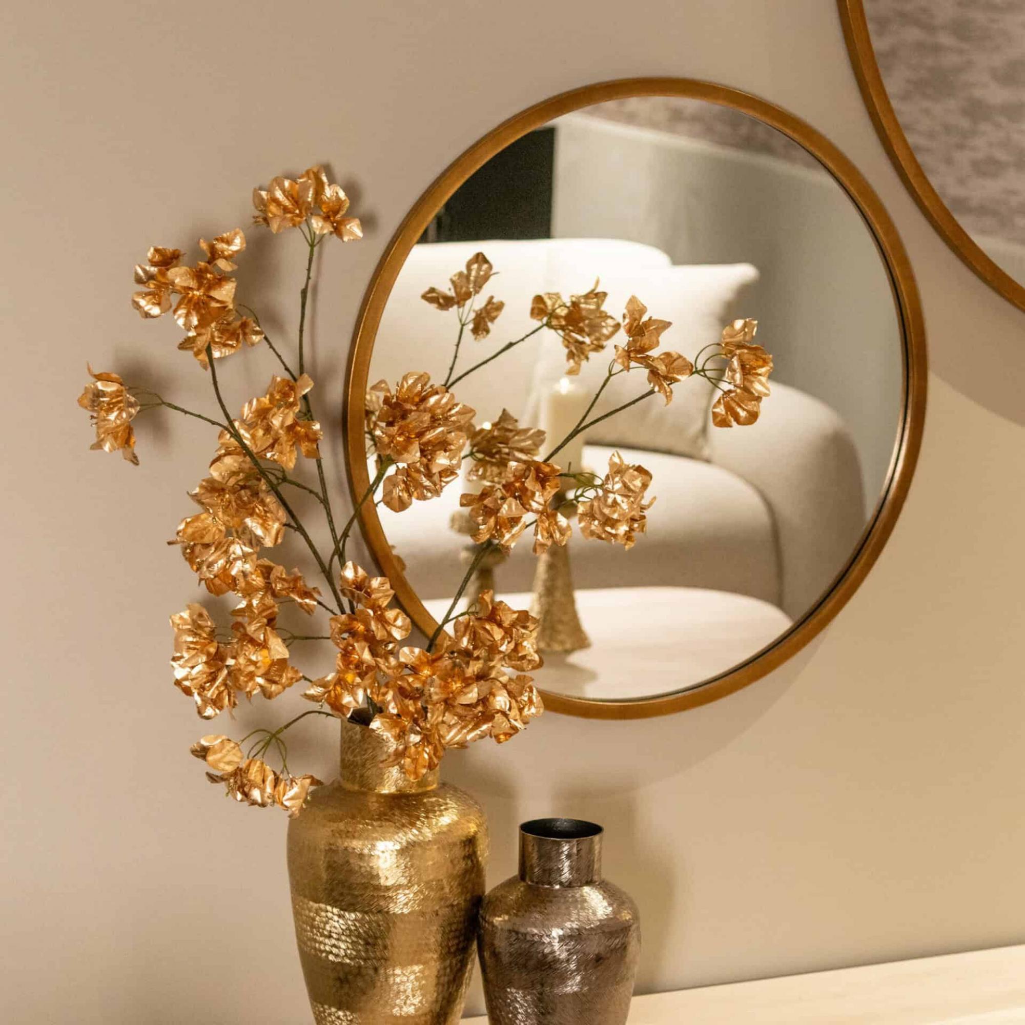 Maeron Gold Round Wall Mirror - 70cm x 70cm