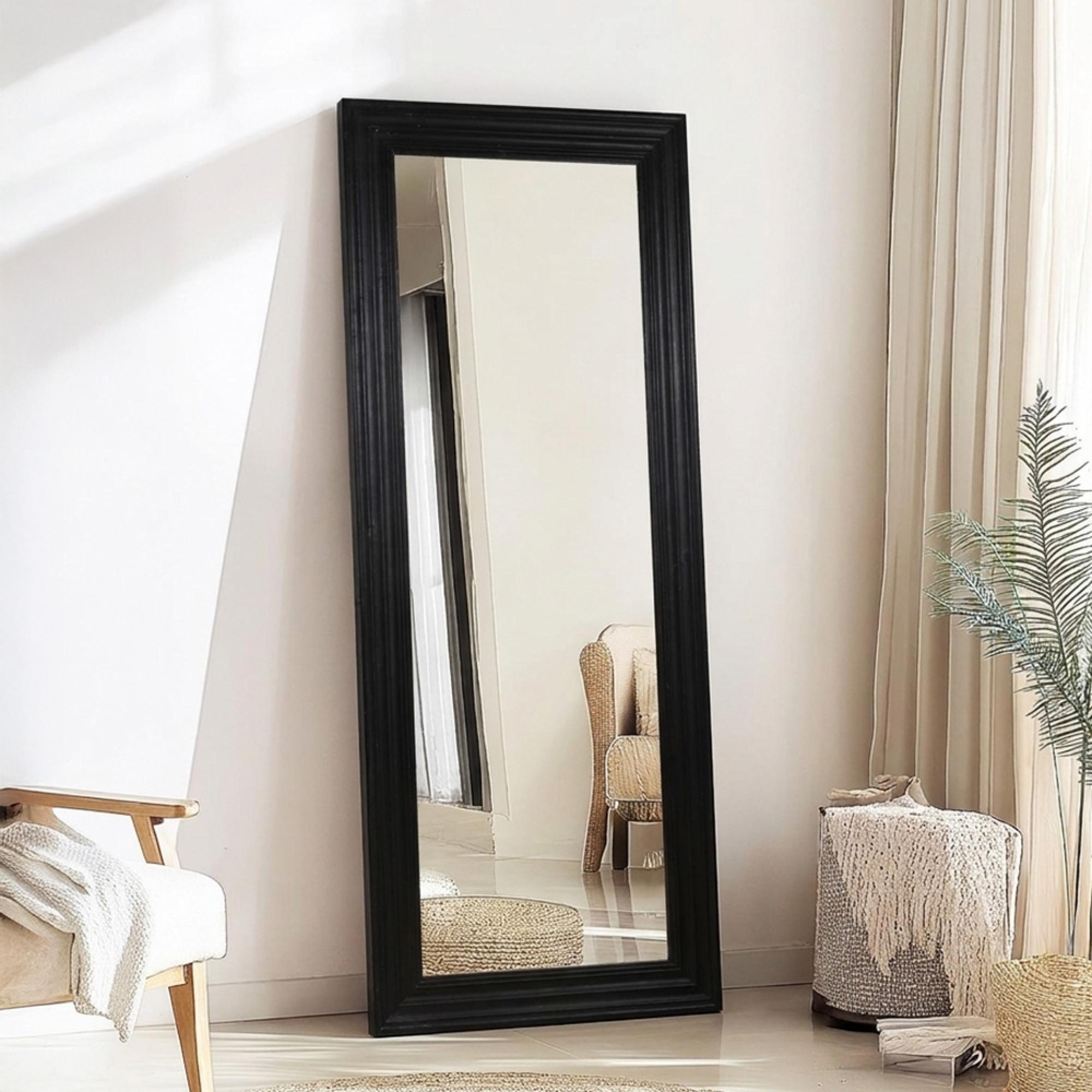 Bangkok Leaner Mirror - Black - Wooden - 65cm x 180cm