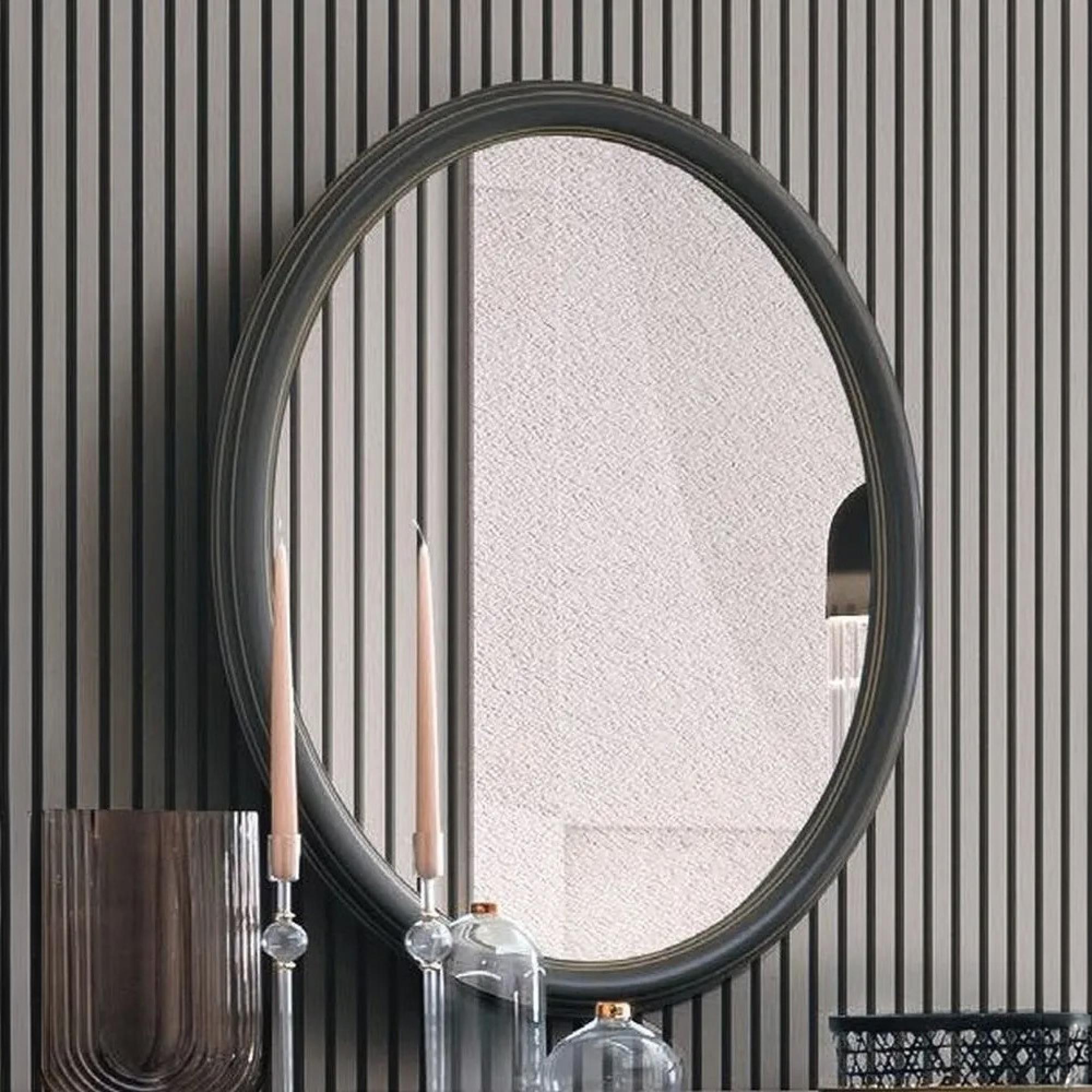 Verdi Italian Wall Mirror - Oval - Grey - French Style