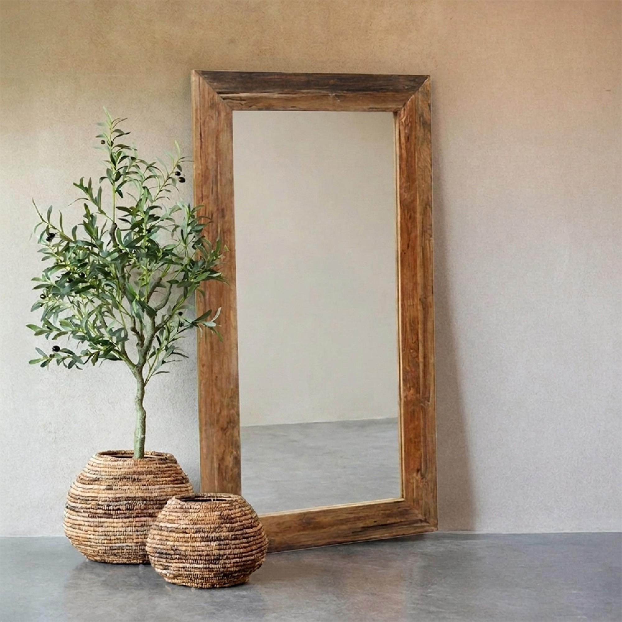 Erosie Leaner Mirror - Natural - Teak Wood - 80cm x 200cm