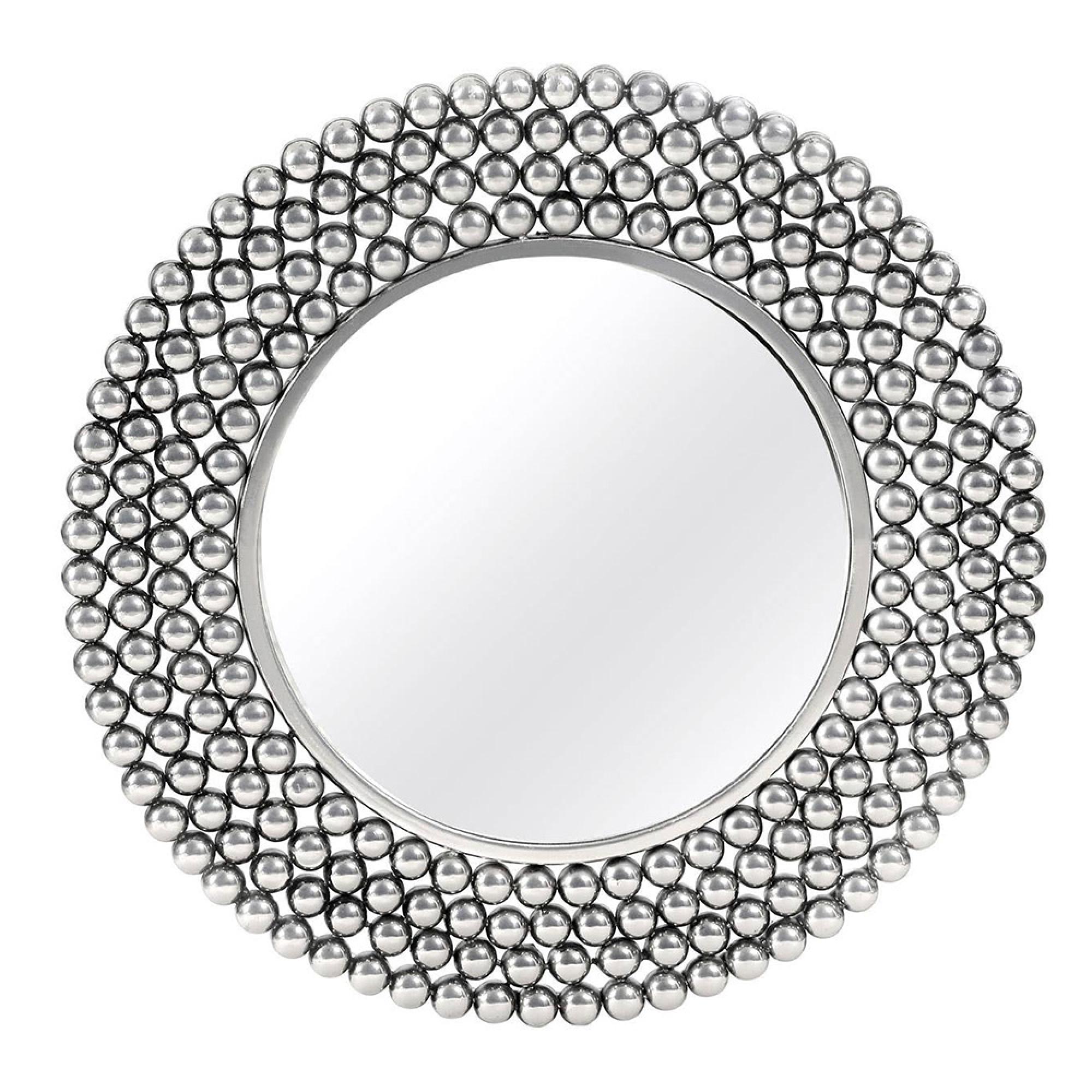 Templar Wall Mirror - Round - Silver Beaded