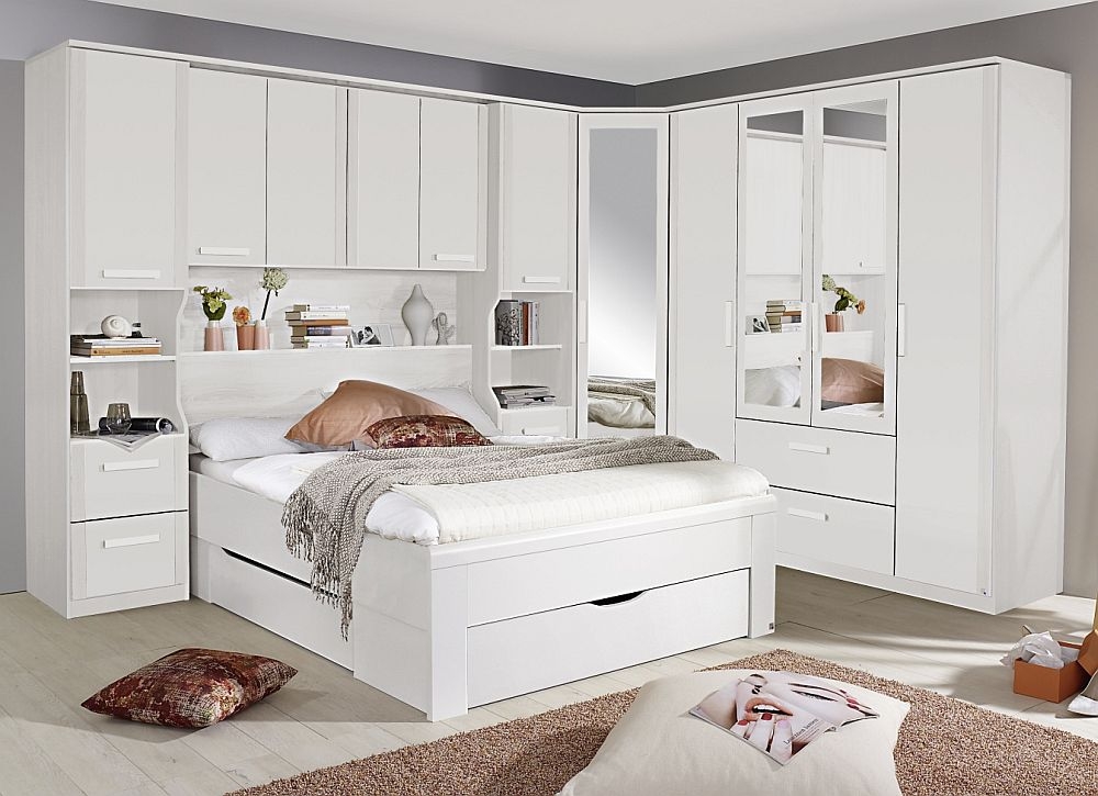 Rivera Bedroom Set - White - 140cm Storage Bed