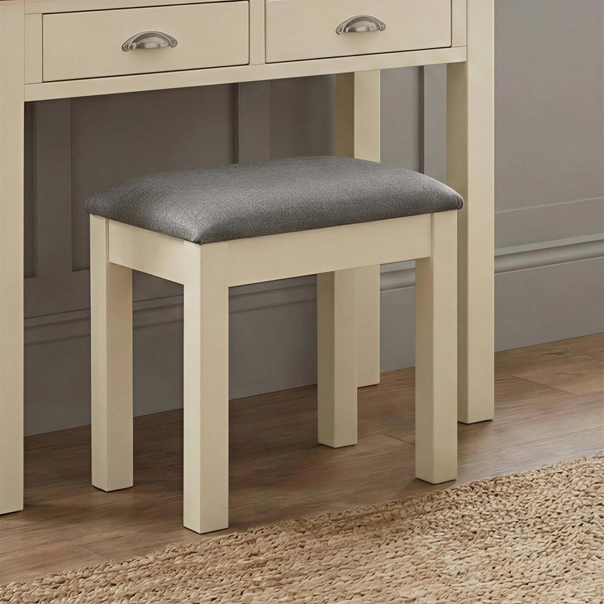 Versailles Padded Dressing Stool - Ivory Painted