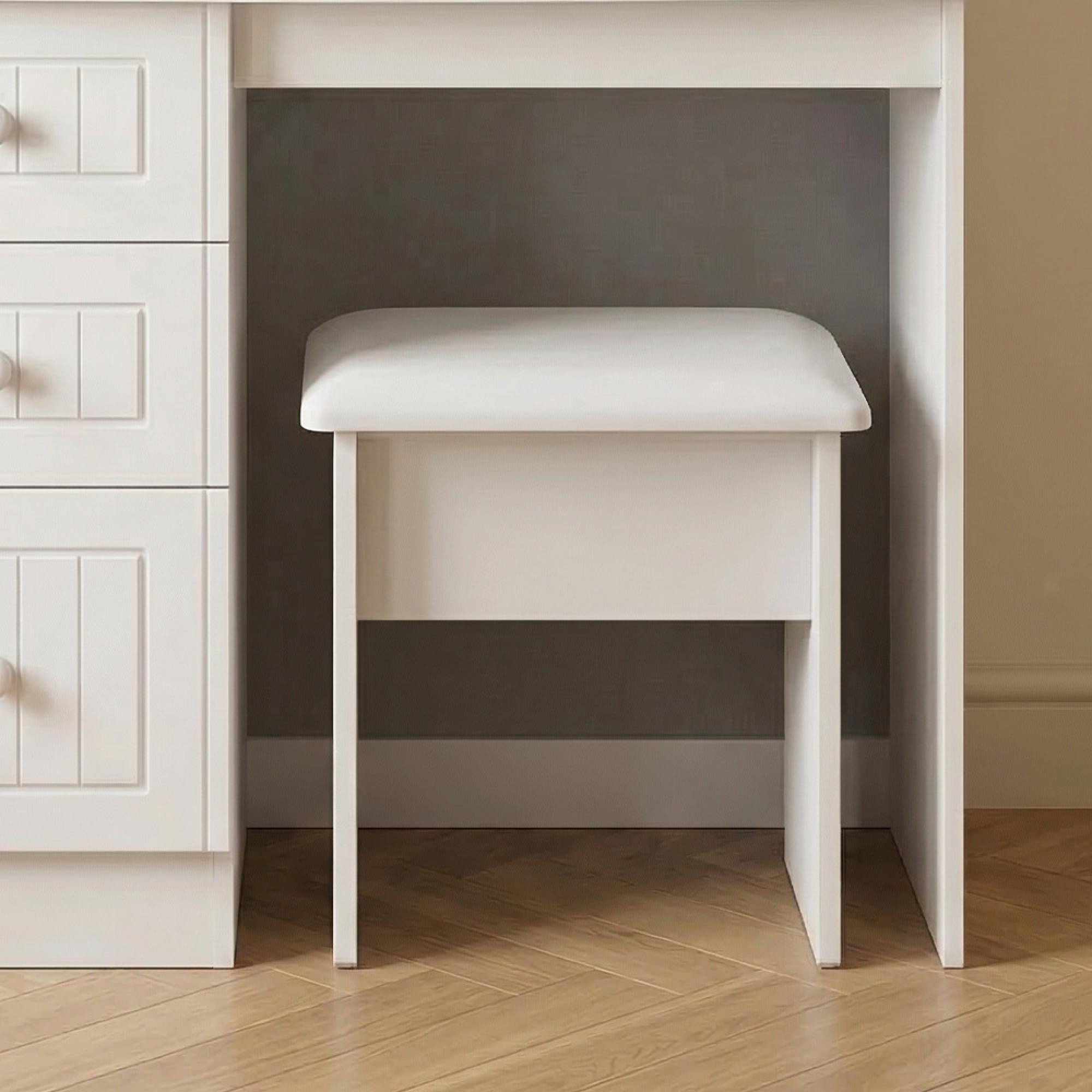 Warwick Dressing Stool - Padded - White