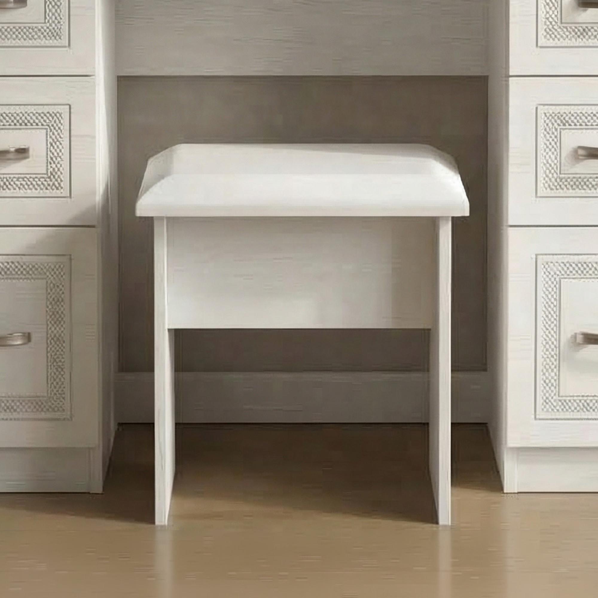 Dorset Dressing Stool - Padded - White