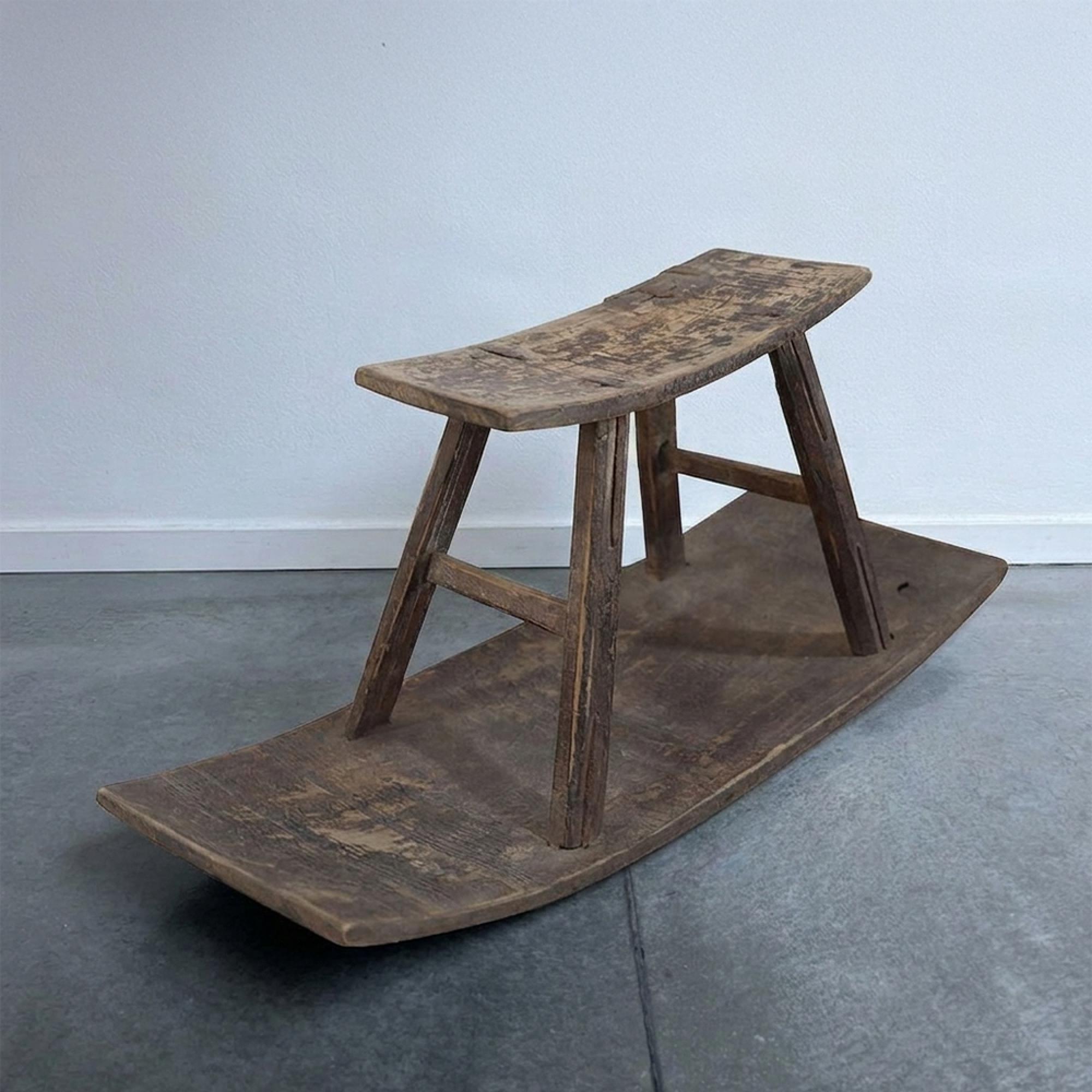 Stool - Trestle Base - Rustic Grey - Reclaimed Wood