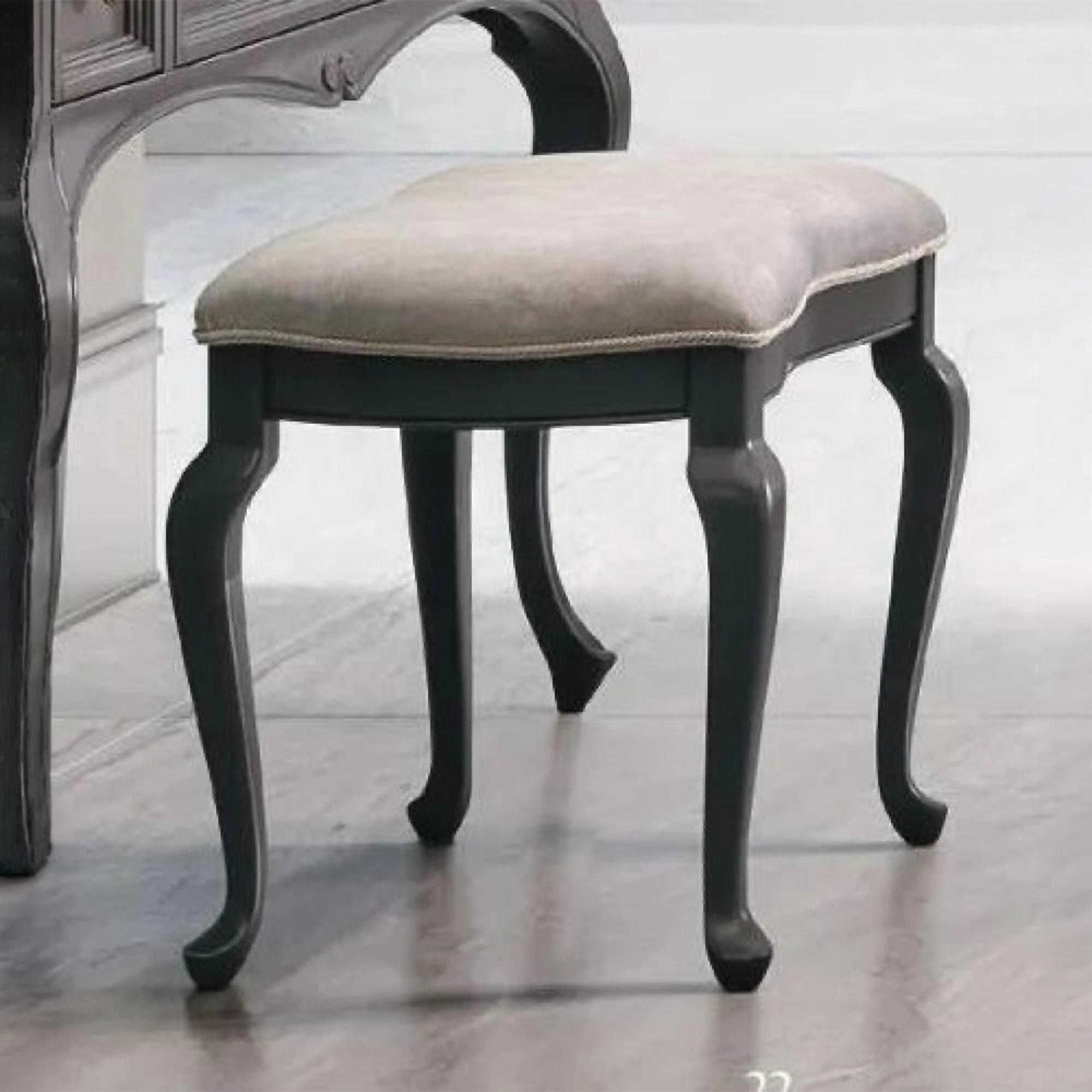 Verdi Italian Dressing Stool - Padded - Grey - French Style