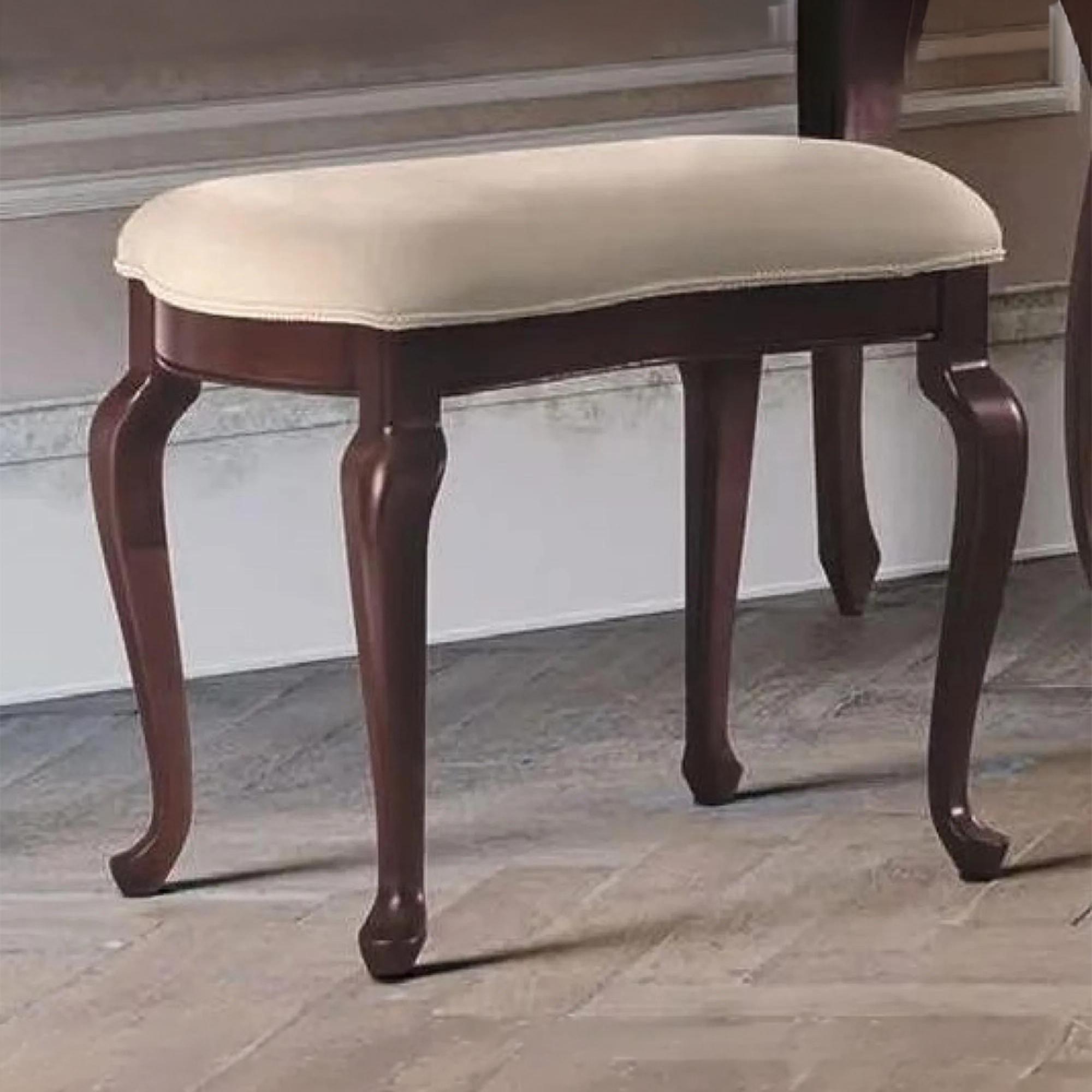 Verdi Italian Dressing Stool - Padded - Walnut - French Style