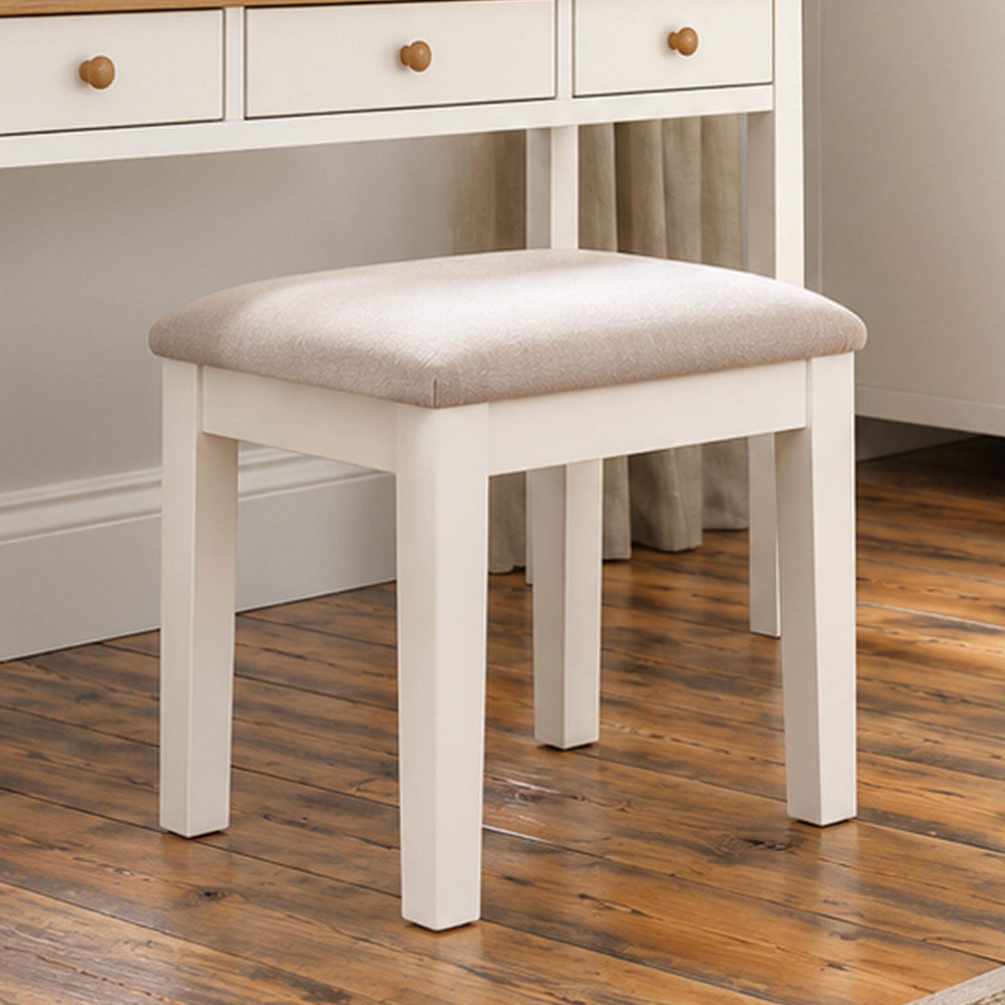 Atlanta Two Tone Sand Fabric Stool