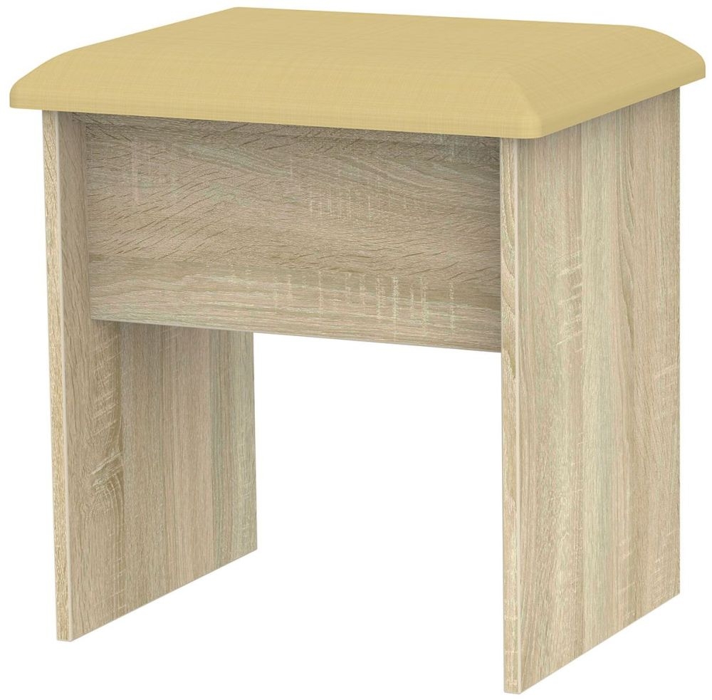 Avon Padded Dressing Stool - Oak