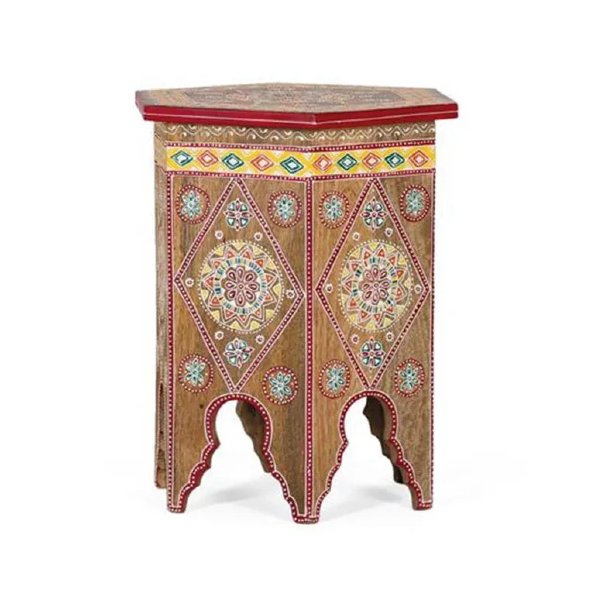 Biella Stool - Mango Wood - Painted - Hexagon Style