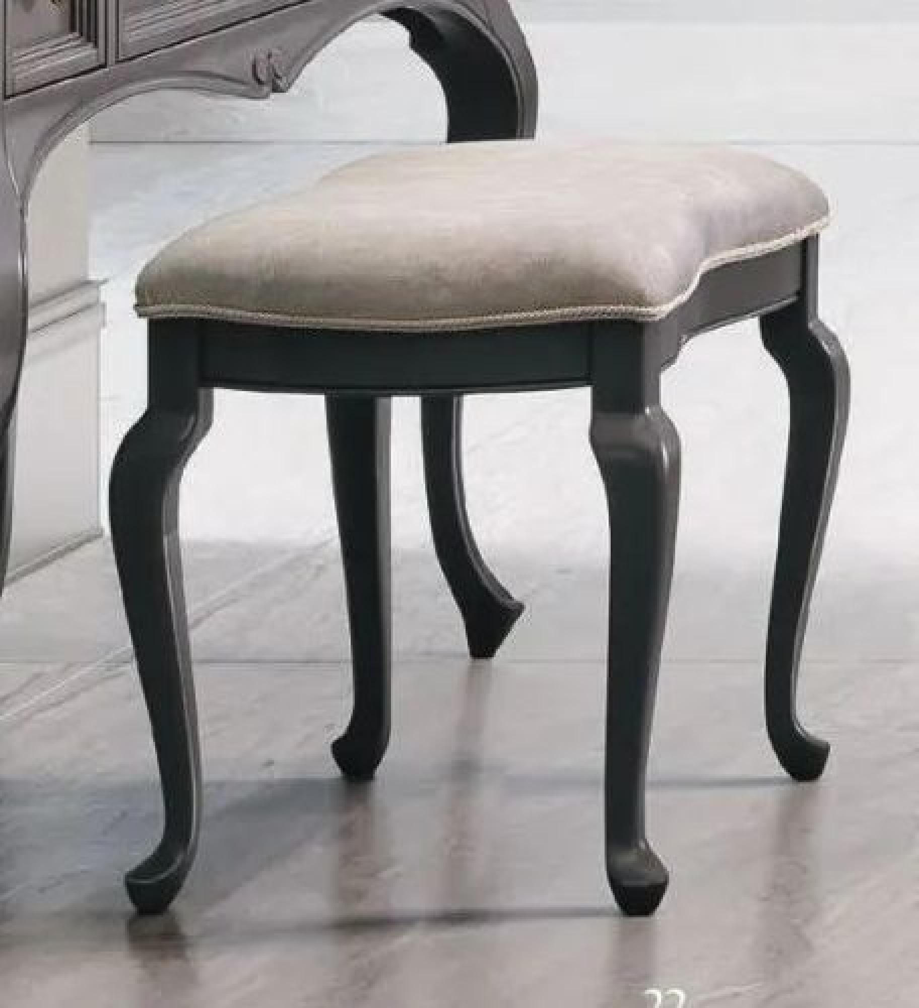 Verdi Dressing Stool - Padded - Grey - French Style