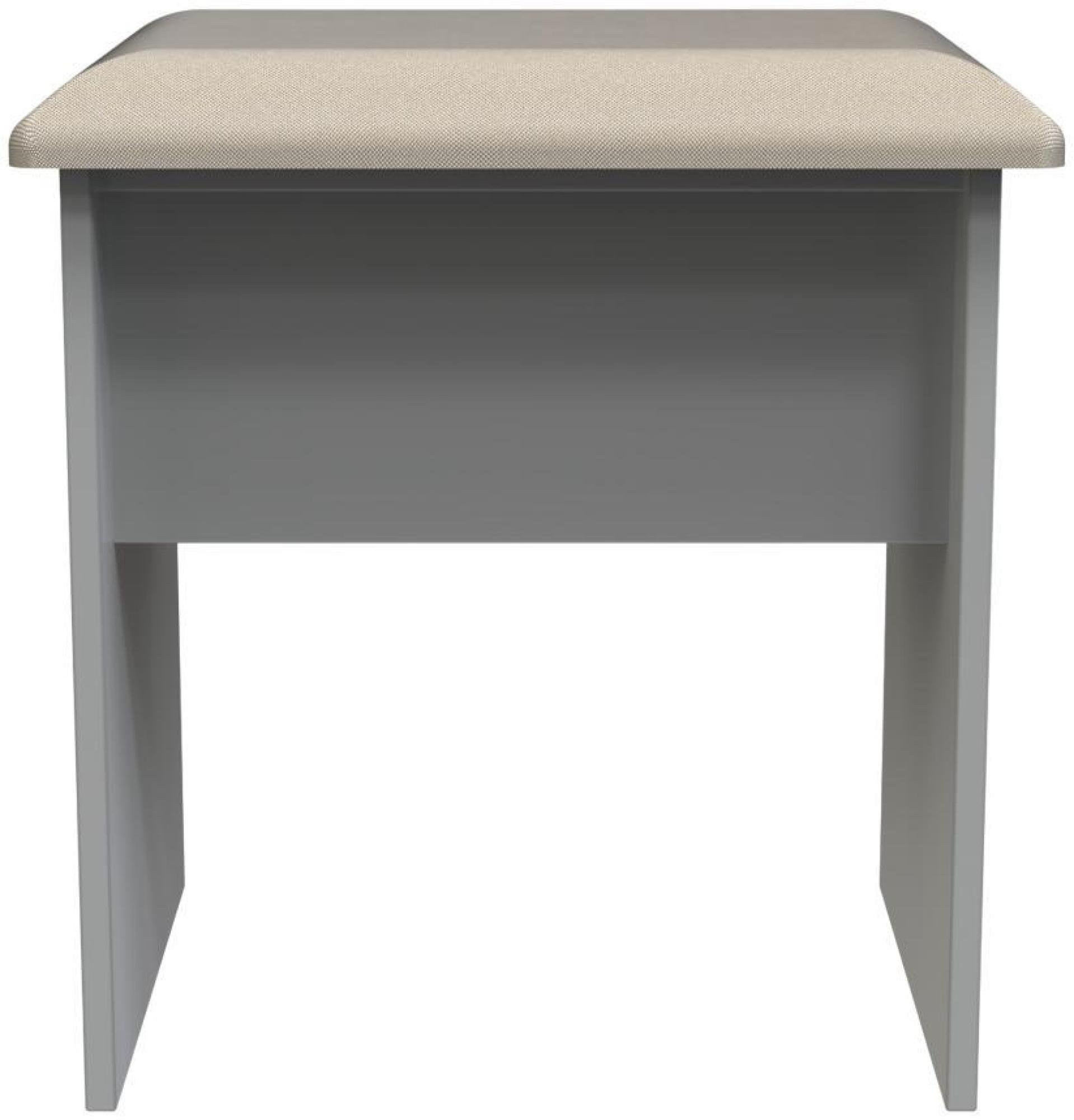 Milan Dressing Stool - Padded - Grey