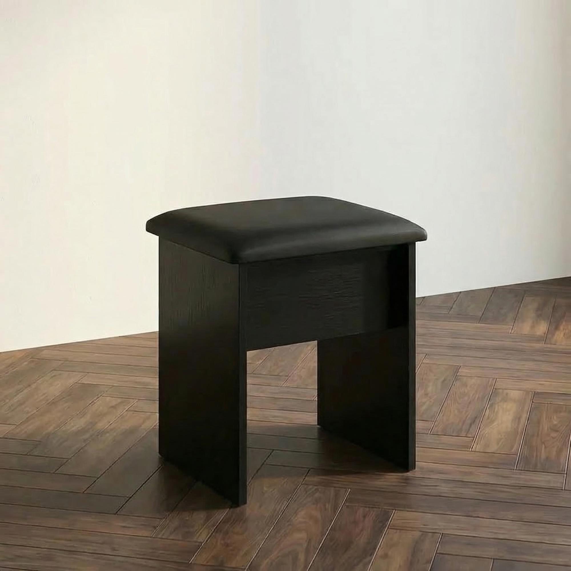 Monaco Dressing Stool - Padded - Black